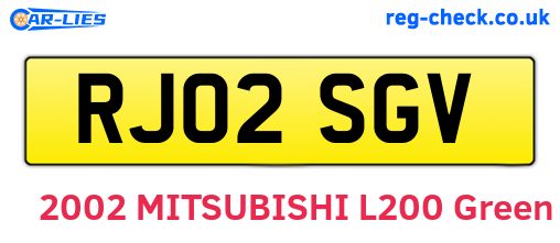 RJ02SGV are the vehicle registration plates.