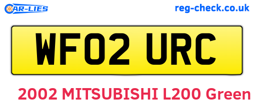 WF02URC are the vehicle registration plates.