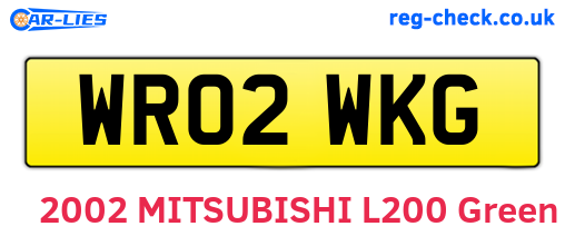 WR02WKG are the vehicle registration plates.