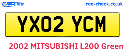 YX02YCM are the vehicle registration plates.