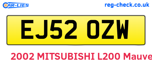 EJ52OZW are the vehicle registration plates.