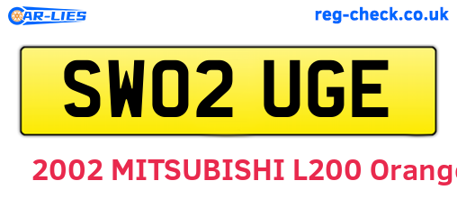 SW02UGE are the vehicle registration plates.