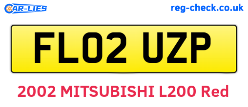 FL02UZP are the vehicle registration plates.