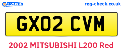 GX02CVM are the vehicle registration plates.