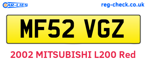 MF52VGZ are the vehicle registration plates.