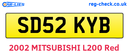 SD52KYB are the vehicle registration plates.
