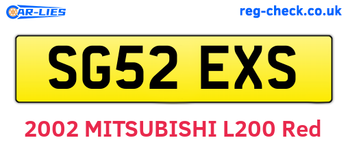 SG52EXS are the vehicle registration plates.