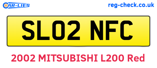 SL02NFC are the vehicle registration plates.