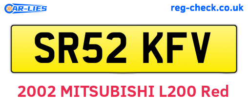 SR52KFV are the vehicle registration plates.