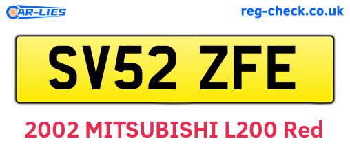 SV52ZFE are the vehicle registration plates.