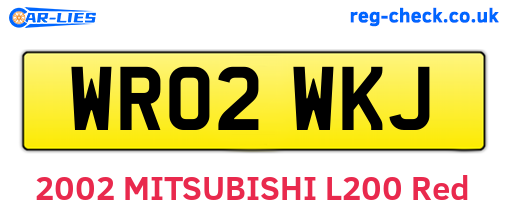 WR02WKJ are the vehicle registration plates.