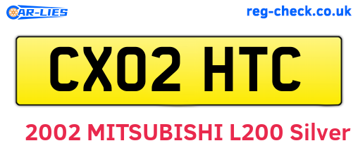 CX02HTC are the vehicle registration plates.