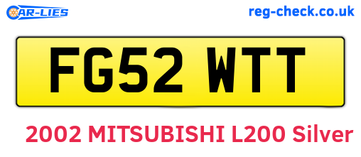 FG52WTT are the vehicle registration plates.