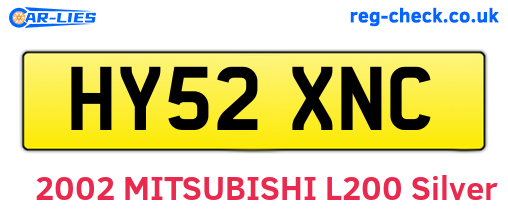 HY52XNC are the vehicle registration plates.