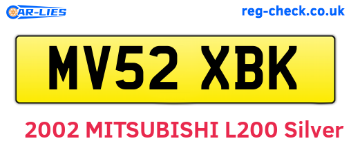MV52XBK are the vehicle registration plates.