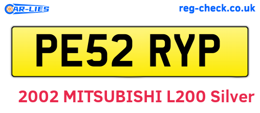 PE52RYP are the vehicle registration plates.