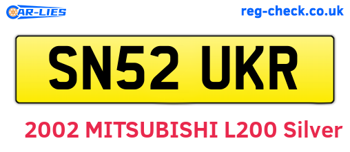 SN52UKR are the vehicle registration plates.