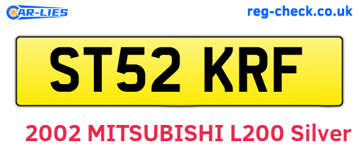 ST52KRF are the vehicle registration plates.