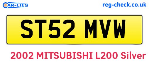 ST52MVW are the vehicle registration plates.