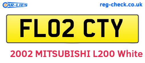 FL02CTY are the vehicle registration plates.
