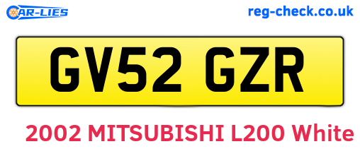 GV52GZR are the vehicle registration plates.