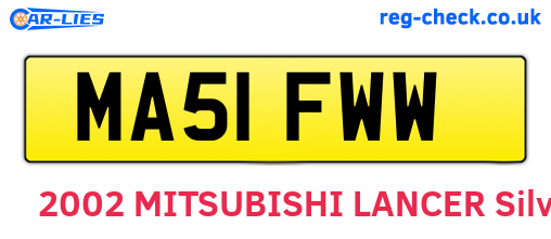 MA51FWW are the vehicle registration plates.