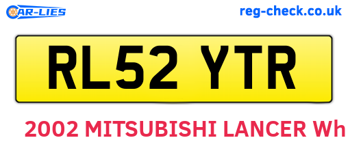 RL52YTR are the vehicle registration plates.
