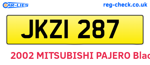 JKZ1287 are the vehicle registration plates.