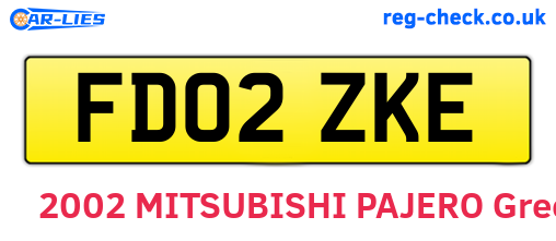 FD02ZKE are the vehicle registration plates.