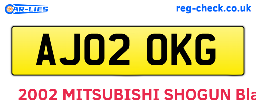 AJ02OKG are the vehicle registration plates.