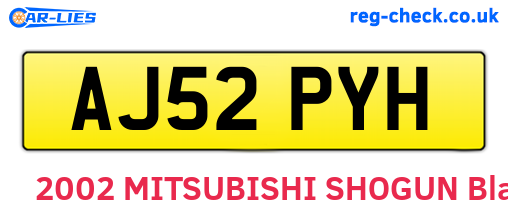 AJ52PYH are the vehicle registration plates.