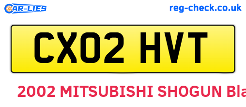 CX02HVT are the vehicle registration plates.