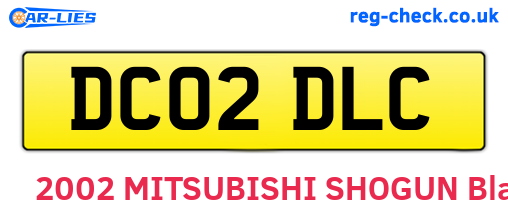 DC02DLC are the vehicle registration plates.