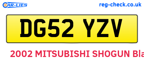 DG52YZV are the vehicle registration plates.