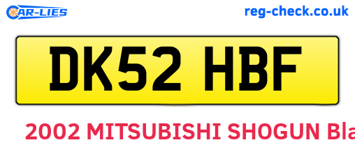 DK52HBF are the vehicle registration plates.