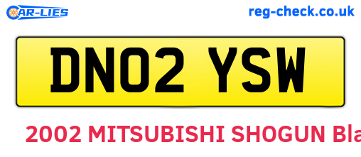 DN02YSW are the vehicle registration plates.