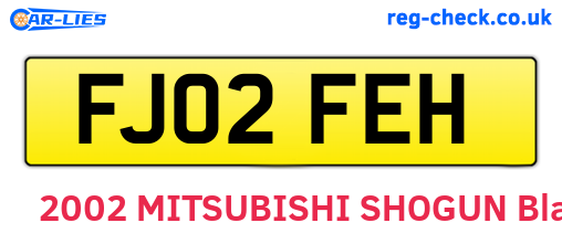 FJ02FEH are the vehicle registration plates.