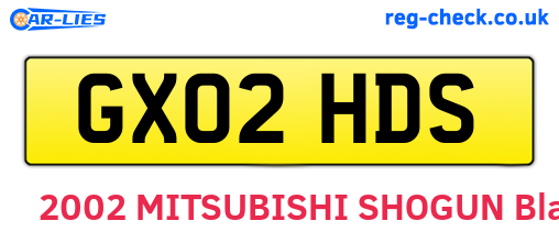 GX02HDS are the vehicle registration plates.