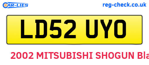 LD52UYO are the vehicle registration plates.