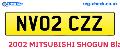 NV02CZZ are the vehicle registration plates.