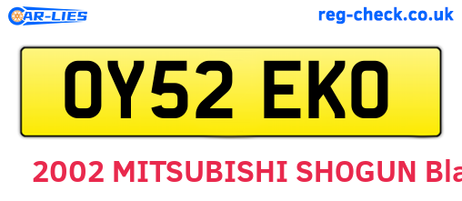 OY52EKO are the vehicle registration plates.