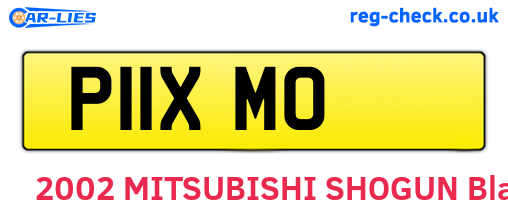 P11XMO are the vehicle registration plates.