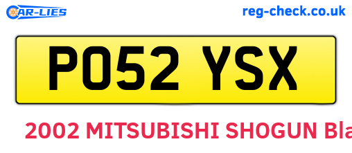PO52YSX are the vehicle registration plates.