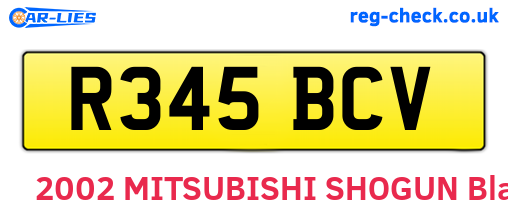 R345BCV are the vehicle registration plates.