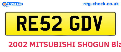 RE52GDV are the vehicle registration plates.