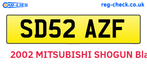 SD52AZF are the vehicle registration plates.