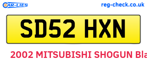SD52HXN are the vehicle registration plates.