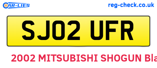 SJ02UFR are the vehicle registration plates.