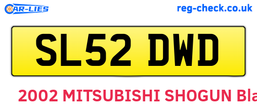 SL52DWD are the vehicle registration plates.