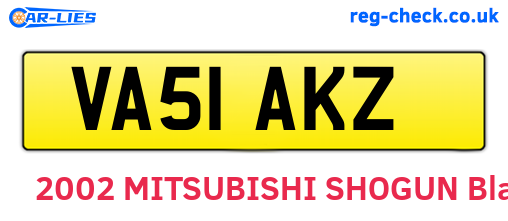 VA51AKZ are the vehicle registration plates.